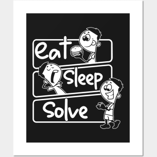 Eat Sleep Solve Repeat Speed Cubing Puzzle Cube design Posters and Art